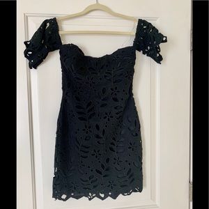 Brand new Black mini off the shoulder lace dress